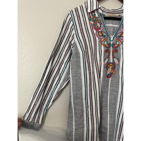 Soft Surroundings Brookhaven Tunic Multicolor Embroidered Size Small - Picture 4 of 8